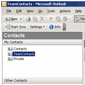 Outlook TeamContacts